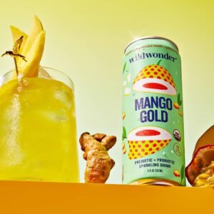 Mango Gold Sparkling Prebiotic + Probiotic Drink
