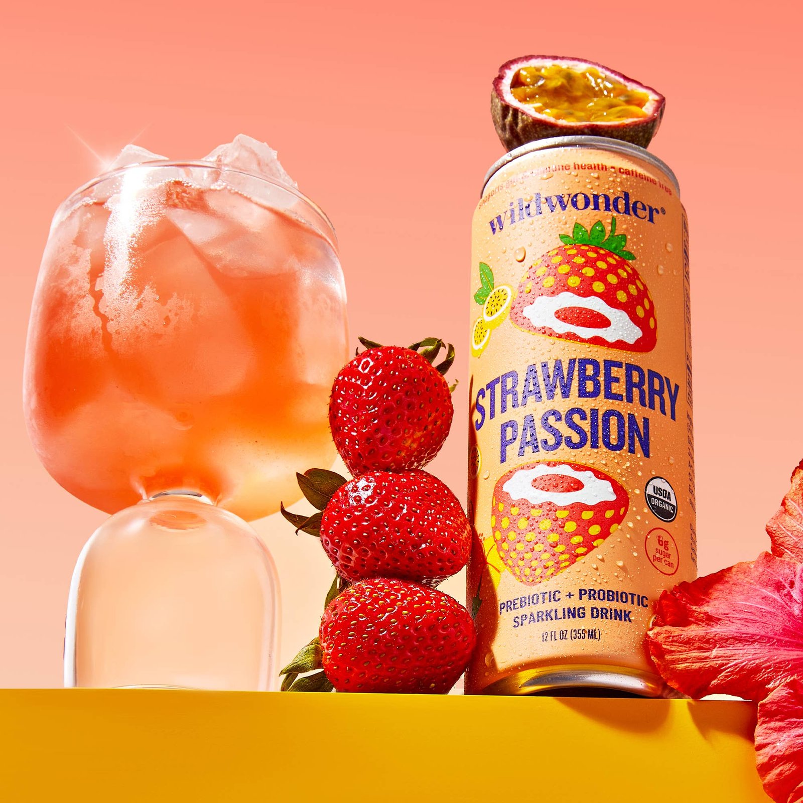 Strawberry Passion Sparkling Prebiotic + Probiotic Drink
